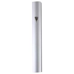 Aluminium Mezuzah with Metal Matte Silver Shin 7cm