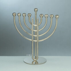 Medium Silvertone Hand-formed Highly Polished Menorah