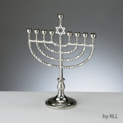 Traditional Menorah Polished Silvertone