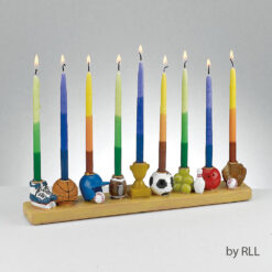 Sports Menorah Hand Painted Resin