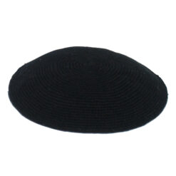 Knitted Black Kippa 17cm (DMC)