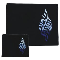 Velvet Dark Blue Tallit and Tefillin Set