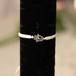 White Hamsa with Eye Bracelet