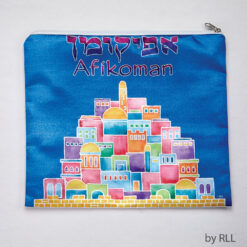Blue "Jerusalem Scene" Afikoman Bag