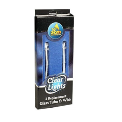 2 Glass Tube & Wick Replacement for Liquid Paraffin Glasses