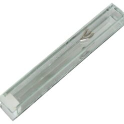 Glass Mezuzah 20cm with mirror silicon cork