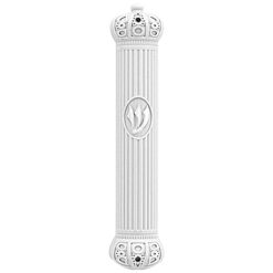 White Crown Plastic Mezuzah