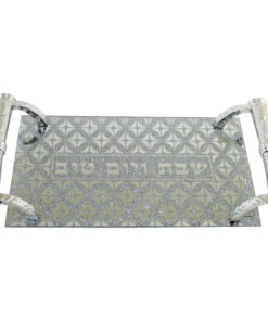 Glass Tray With Handles Glitter diamond design