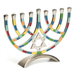 Colourful Aluminium Star of David Menorah