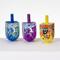Large Hand-painted Splash Wood Dreidels