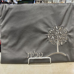 Velvet Grey Embroidered Tallit Bag
