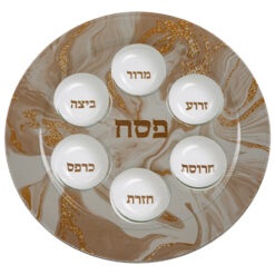 Orange Accents Glass Seder Plate