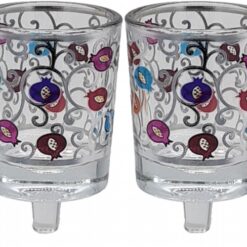 Silver Etching Colourful Pomegranate Pair Neronim Cups