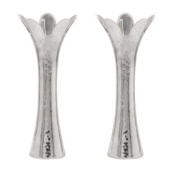 Hammer Work Flower Candlesticks 14cm