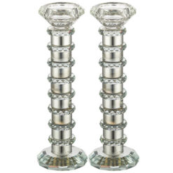 Elegant Crystal Candlesticks 22.5 cm