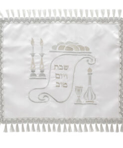 Shabbat Scene Satin Challah Cover