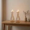 Golden Tear Drop Crystal Candlesticks