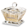 Striped Crystal Salt Holder 6 cm with Laser Cut Plaque