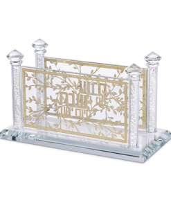 Gold Leaf Crystal Napkin Holder